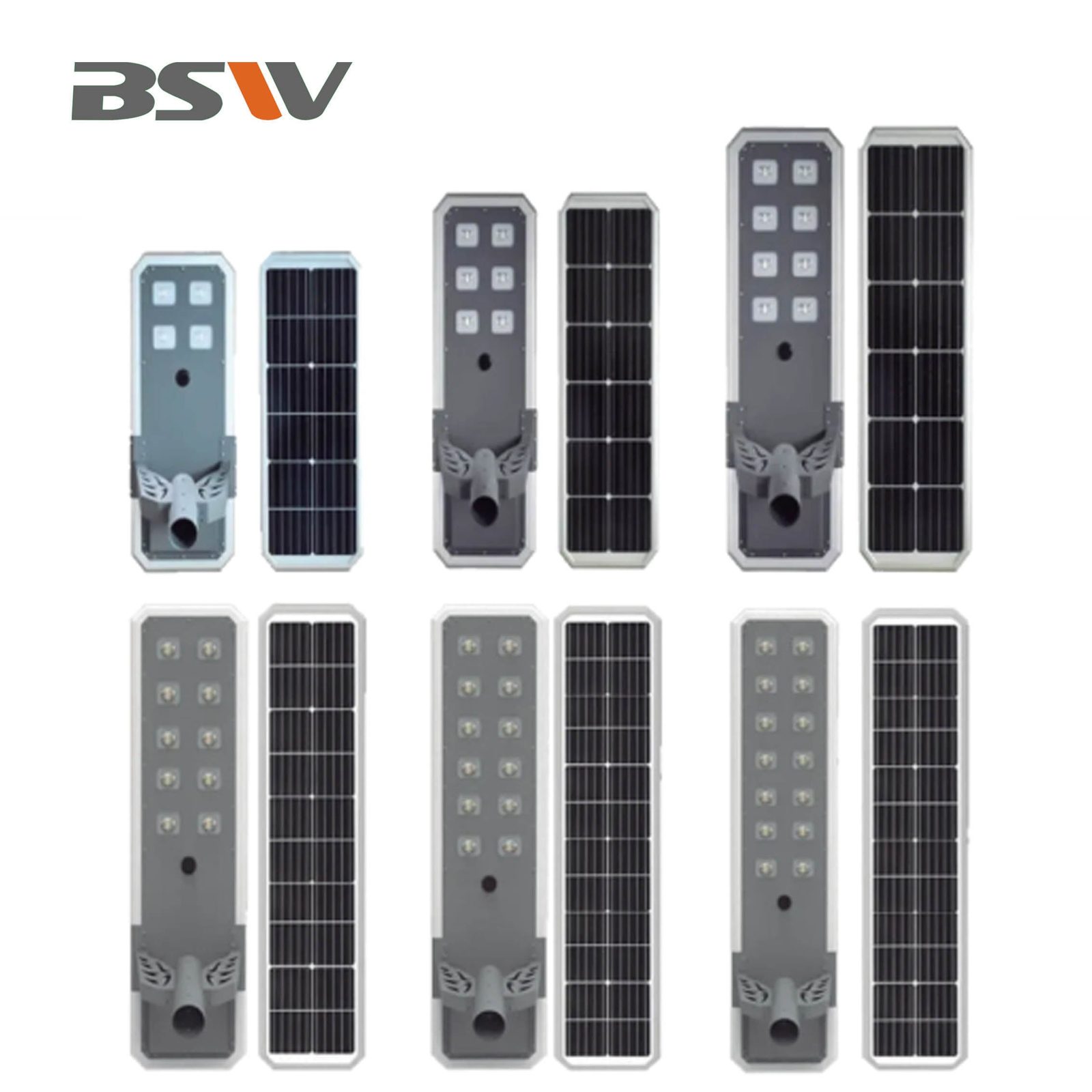 BSW all-in-one solar street light model lineup 30W to 400W