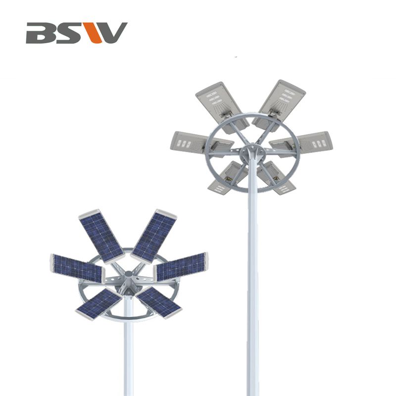High Mast Pole with Integrated Solar Street Lights for Stadiums