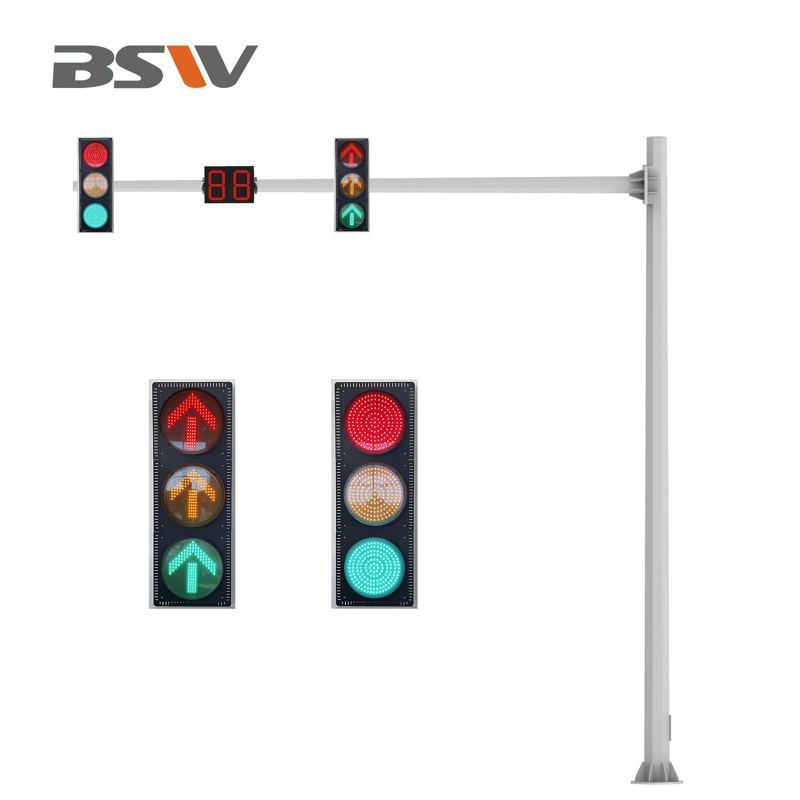 Octagonal Polygonal LED Traffic Signal Pole with Custom Options Galvanized Steel Road